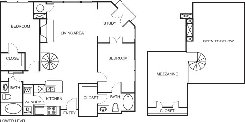 Two Bedroom Mezzanine- 4507 Floorplan Image